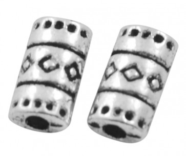 kovinske perle Tibetanski slog, b. staro srebro, dekorativne, 9x5x3 mm, velikost luknje: 2 mm, 10 kos