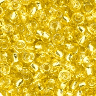 EFCO Steklene perle 2,6 mm, rumene, prosojne s posrebreno luknjico, 17 g