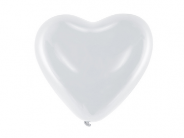 balon, srce, bela b., 25 cm, 1 kos