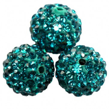 shamballa perle okrogle 12 mm, modre, 1 kos
