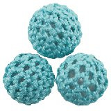 volnene-plastične perle, okrogle 14 mm, modre, 1 kos