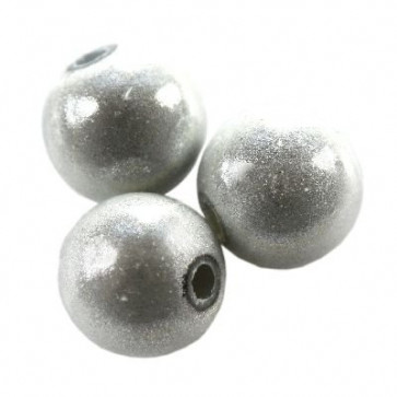 plastične "čudežne" perle 8 mm, srebrne, 10 kos