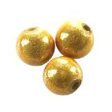 plastične "čudežne" perle 6 mm, gold, 10 kos