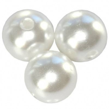 plastične perle okrogle, 8 mm, white, 50 gr