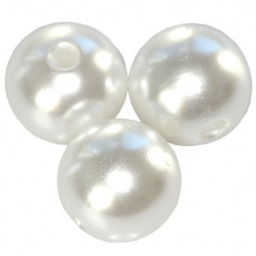 plastične perle okrogle, 12 mm, white, 50 gr