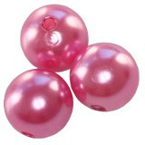 plastične perle okrogle, 10 mm, pink, 50 gr