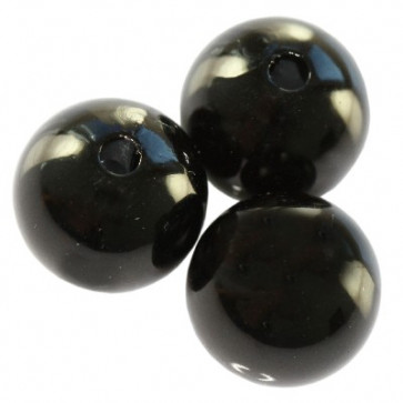 plastične perle okrogle, 6 mm, black, 50 gr