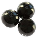 plastične perle okrogle, 8 mm, black, 50 gr