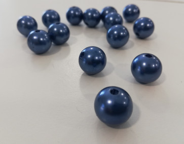 plastične perle okrogle, 12 mm, modra, 50 gr