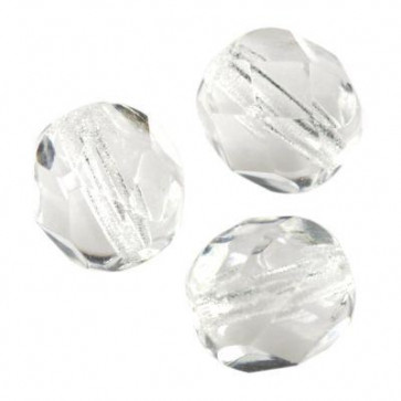 perle - češko steklo 6 mm, crystal, 10 kos