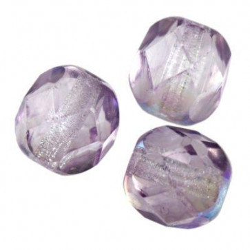 perle - češko steklo 6 mm, vijola ab, 10 kos