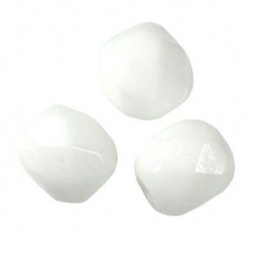 perle - češko steklo 6 mm, bele, 10 kos