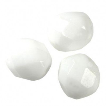 perle - češko steklo 8 mm, bela, 10 kos