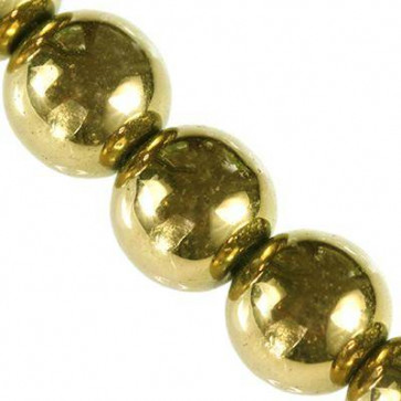 perle - dekorativni kamen 4 mm, zlate barve, 1 niz - 38 cm