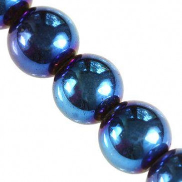 perle - dekorativni kamen 4 mm, modre barve, 1 niz - 38 cm