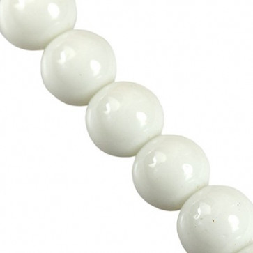 Steklene perle Panacolor, bela, 4 mm, 1 niz- 80 cm