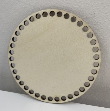 Lesena baza za pleteno košarico, okrogla 15 cm, 1 kos