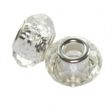 akrilne perle 9x15 mm, prozorne, 1 kos