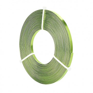 Aluminijasta barvna žica za oblikovanje - ploščata, širina: 5 mm, debelina: 1 mm, travniško zelene b., 10 m