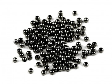 plastične perle, velikost: 3 mm, črne barve, 10 g