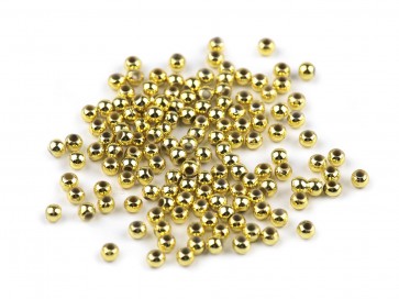 plastične perle, velikost: 3 mm, zlate barve, 10 g