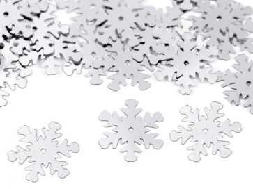 bleščice/božični okrasek - snežinka, 20 mm, srebrne b., 10 g