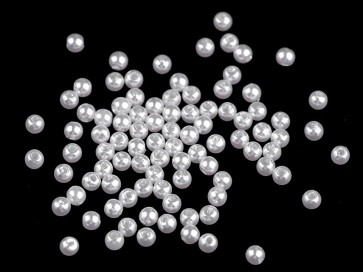 plastične perle, velikost: 4 mm, bele b., 10 g