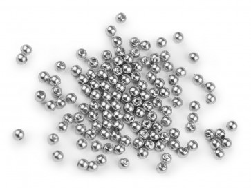 plastične perle, velikost: 4 mm, sive b., 10 g