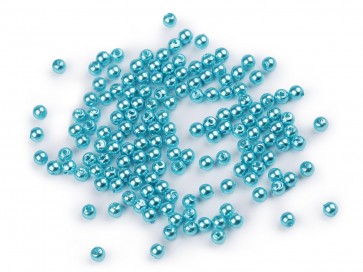 plastične perle, velikost: 4 mm, blue turquise, 10 g