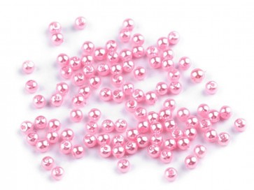 plastične perle, velikost: 4 mm, light pink, 10 g