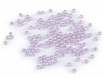 plastične perle, velikost: 4 mm, svetlo vijolične b., 10 g