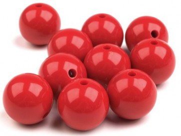 plastične perle 20 mm, rdeče, 1 kos