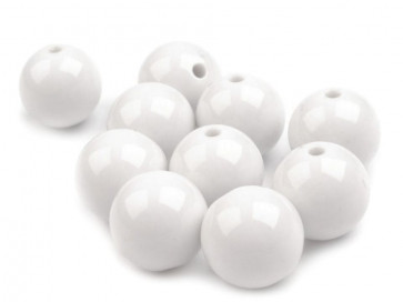 plastične perle 20 mm, bele, 1 kos