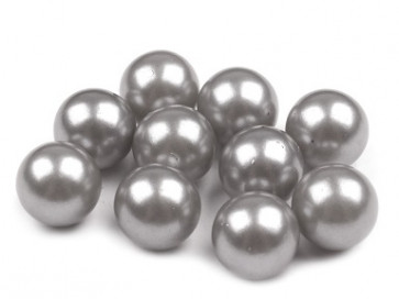 plastične perle brez luknje 10 mm, sive, 1 kos