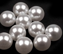 plastične perle brez luknje 10 mm, bele, 1 kos
