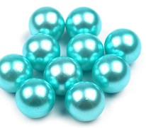 plastične perle brez luknje 10 mm, turkizne, 1 kos