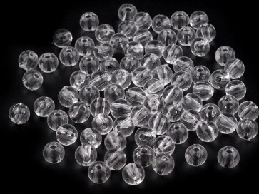 akrilne perle 6 mm, okrogle, prozorne, 50 g