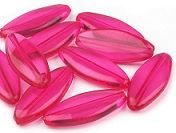 plastične perle 13x31mm, roza, 5 kos