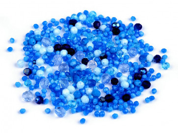 steklene perle mix - modre, 50 g
