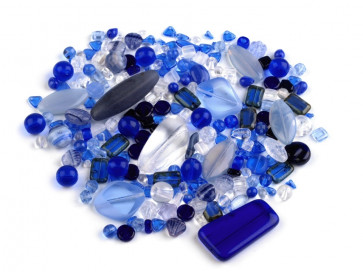 steklene perle - mix, mornarsko modra, 50 g