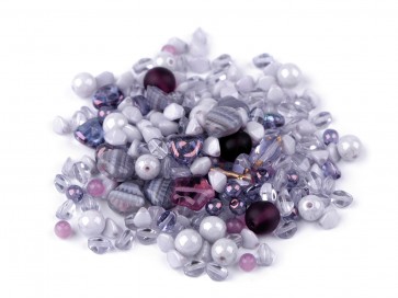 steklene perle mix, sivo vijola, 50 g