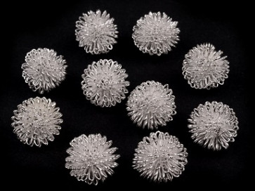 dekorativne perle 17 mm, srebrne b., 1 kos