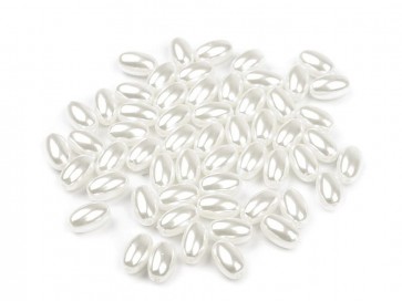 plastične perle 3x6 mm, bele F2, 10 g