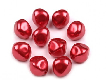 plastične perle 10x12 mm, rdeče, 5 kos
