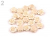 perle roža - umetna masa, 13 mm, z luknjo, bež, 1 kos