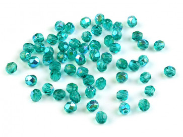 perle - češko steklo 3 mm, light turquoise AB, 10 kos