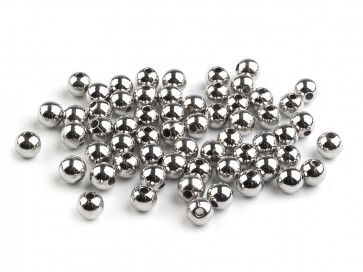 plastične perle - imitacija biserov, velikost: Ø6 mm, metallic darksilver, cca 500 kosov, 50 g