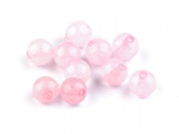 Perle iz poldragih kamnov, ROSE QUARTZ, 6 mm, velikost luknje 1mm, 1 kos