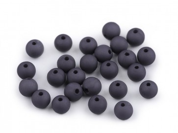 akrilne perle 8 mm, blue-grey dark - mat, velikost luknje: 1,5 mm, 50 kos