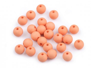 akrilne perle 8 mm, salmon - mat, velikost luknje: 1,5 mm, 50 kos